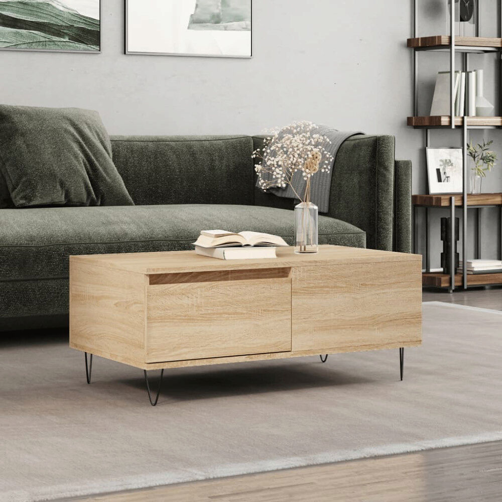 vidaXL Soffbord sonoma-ek 90x50x36,5 cm konstruerat trä