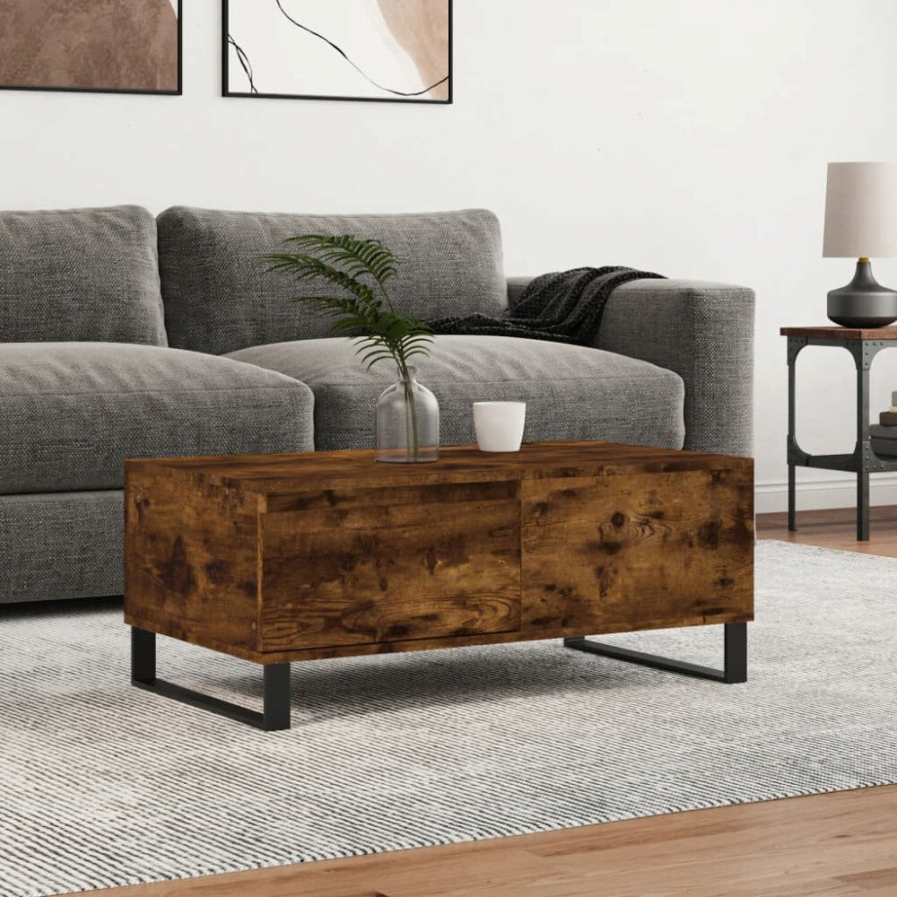 vidaXL Soffbord rökfärgad ek 90x50x36,5 cm konstruerat trä