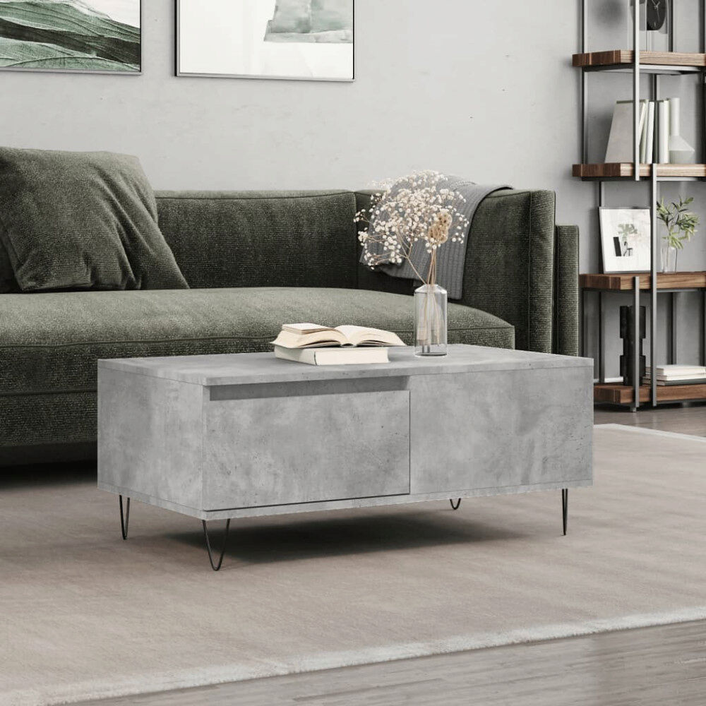vidaXL Soffbord betonggrå 90x50x36,5 cm konstruerat trä