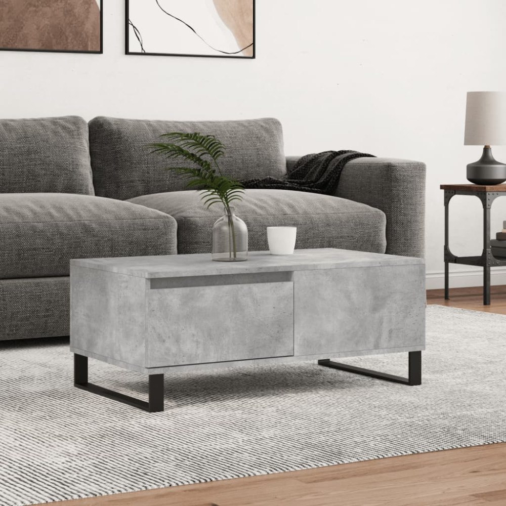 vidaXL Soffbord betonggrå 90x50x36,5 cm konstruerat trä