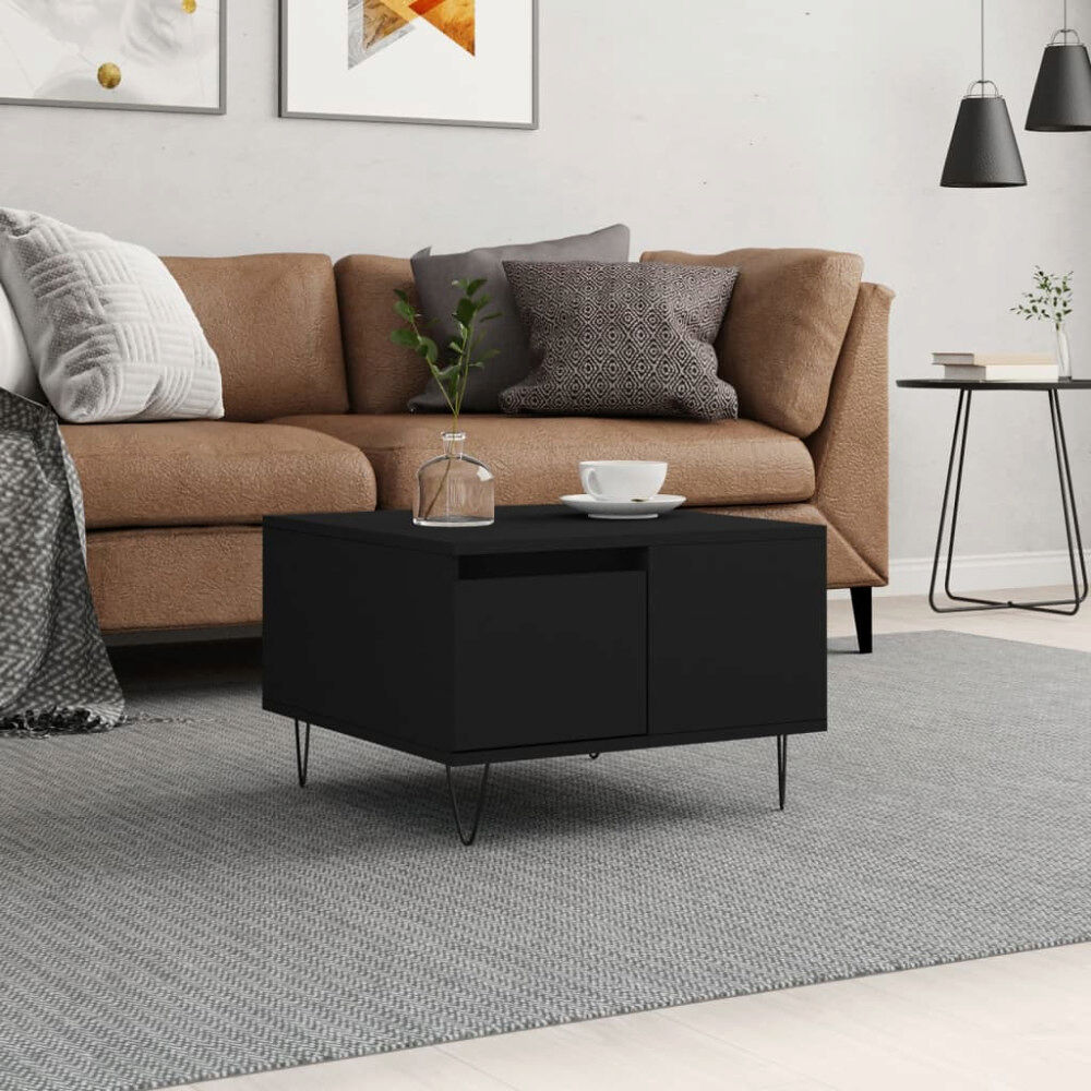 vidaXL Soffbord svart 55x55x36,5 cm konstruerat trä