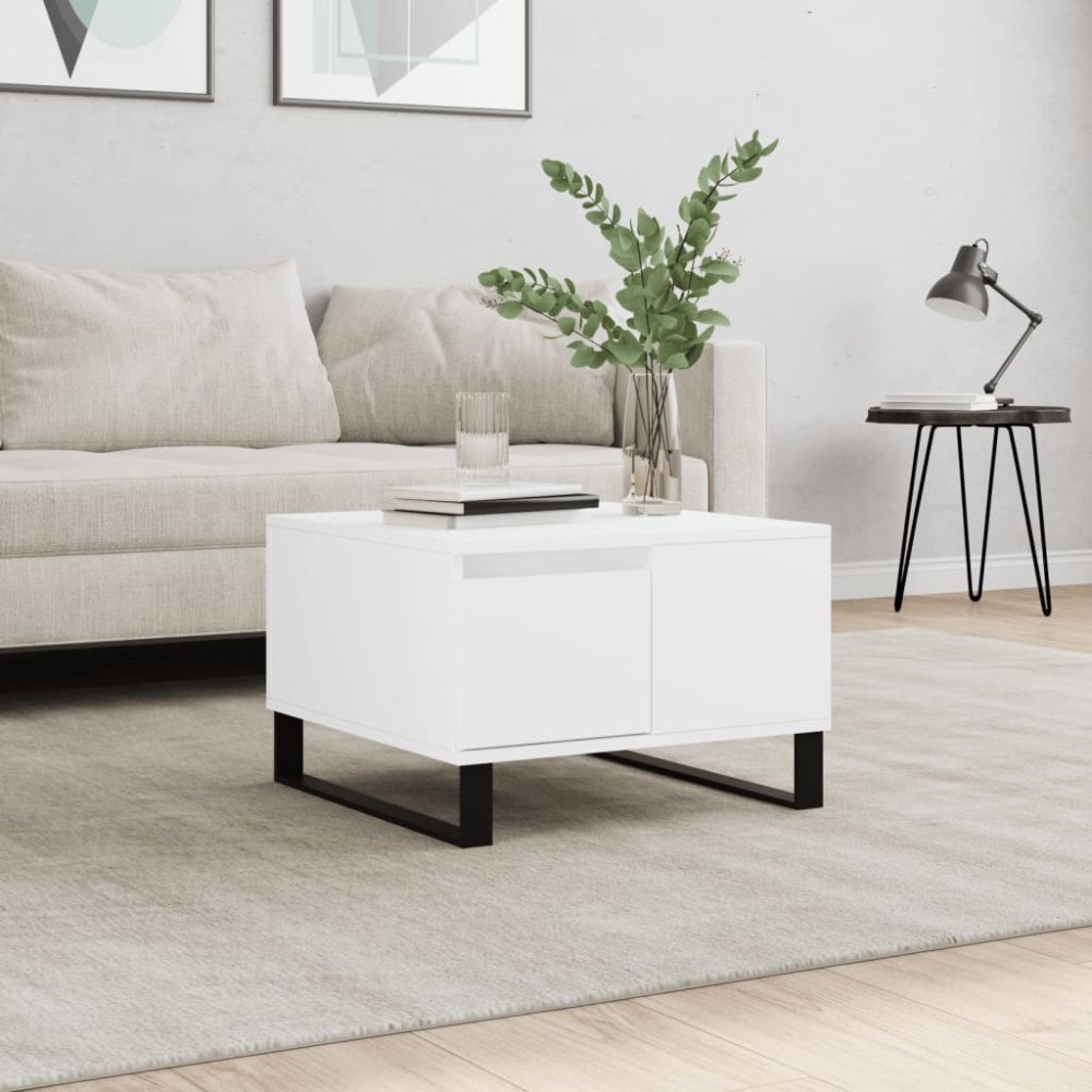 vidaXL Soffbord vit 55x55x36,5 cm konstruerat trä