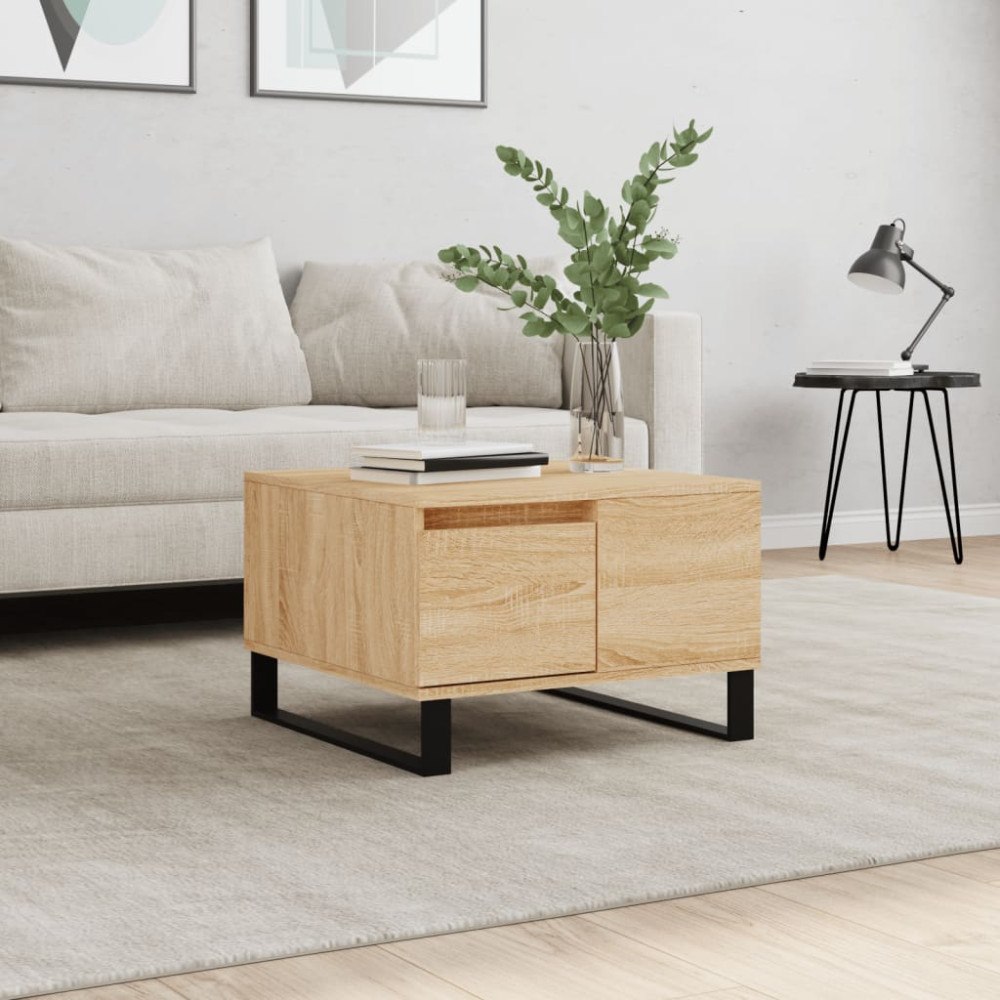 vidaXL Soffbord sonoma-ek 55x55x36,5 cm konstruerat trä