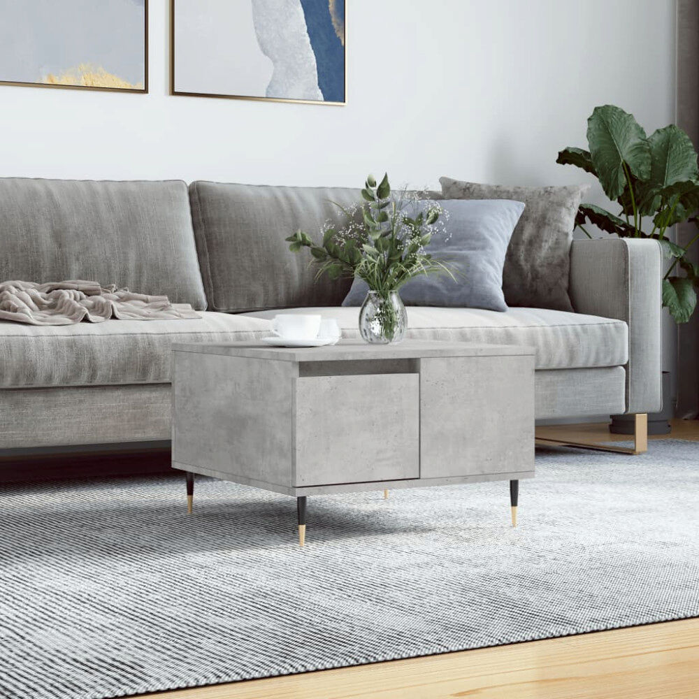 vidaXL Soffbord betonggrå 55x55x36,5 cm konstruerat trä