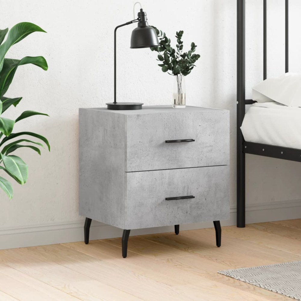 vidaXL Sängbord betonggrå 40x35x47,5 cm konstruerat trä