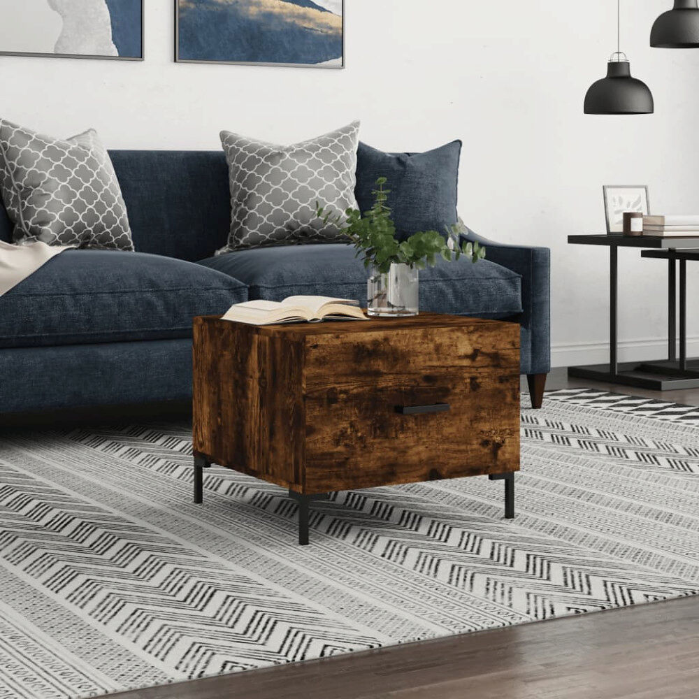 vidaXL Soffbord rökfärgad ek 50x50x40 cm konstruerat trä