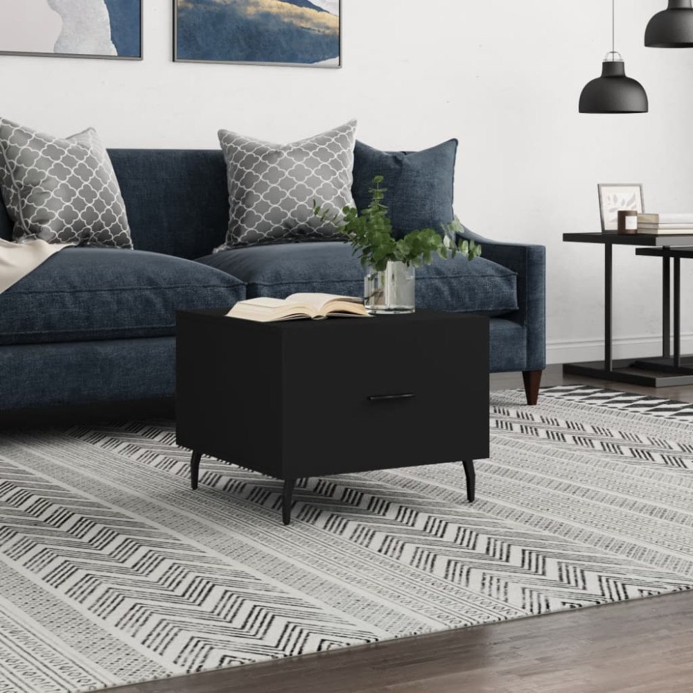 vidaXL Soffbord svart 50x50x40 cm konstruerat trä