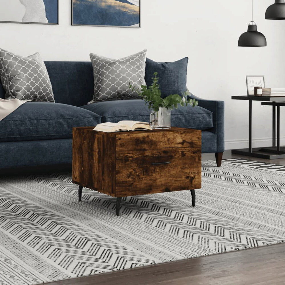 vidaXL Soffbord rökfärgad ek 50x50x40 cm konstruerat trä