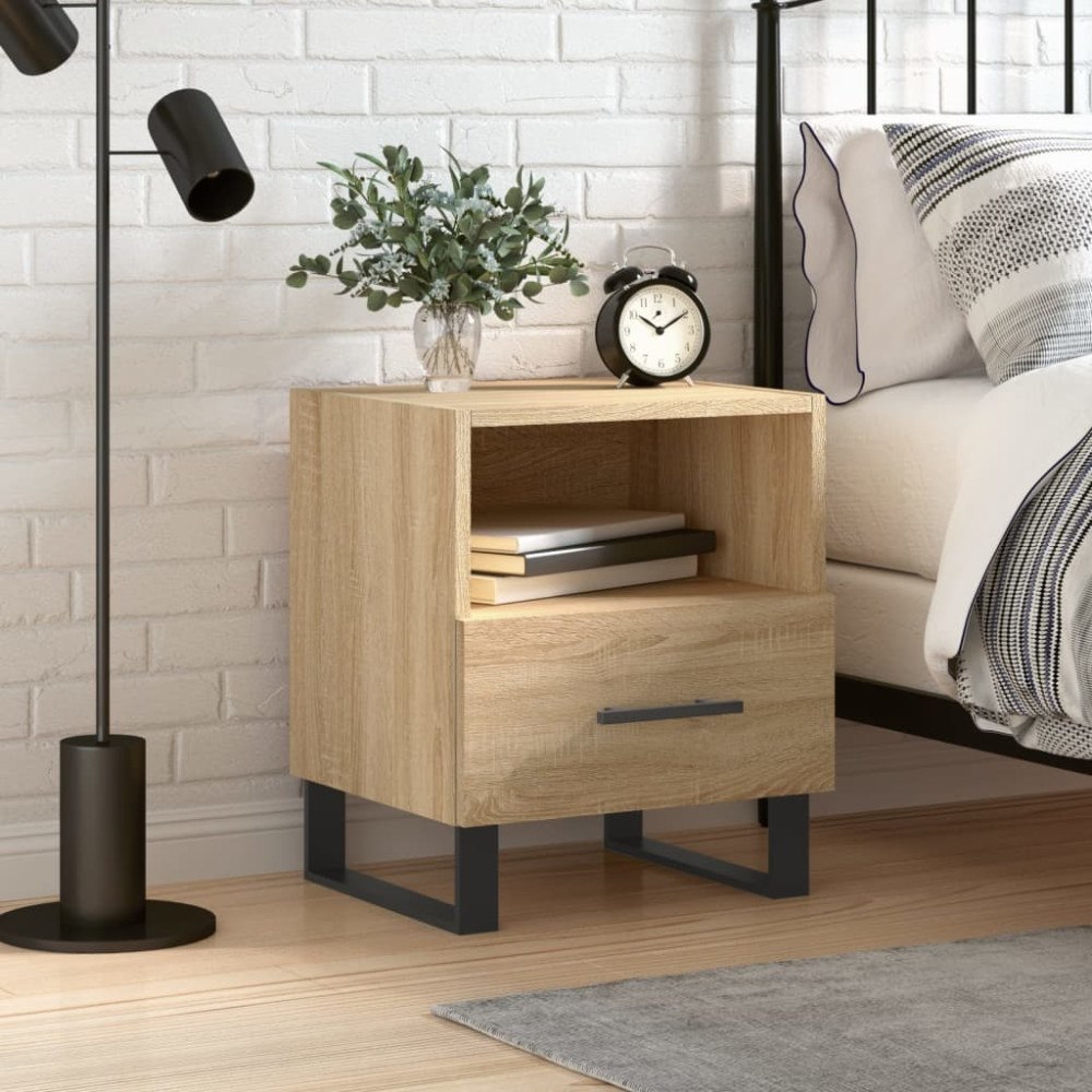 vidaXL Sängbord sonoma-ek 40x35x47,5 cm konstruerat trä