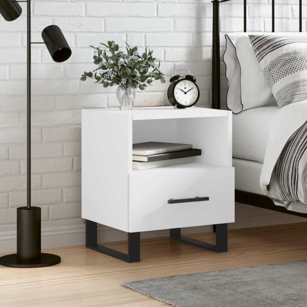 vidaXL Sängbord vit 40x35x47,5 cm konstruerat trä