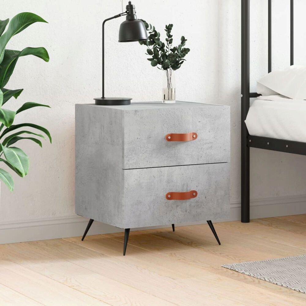 vidaXL Sängbord betonggrå 40x35x47,5 cm konstruerat trä
