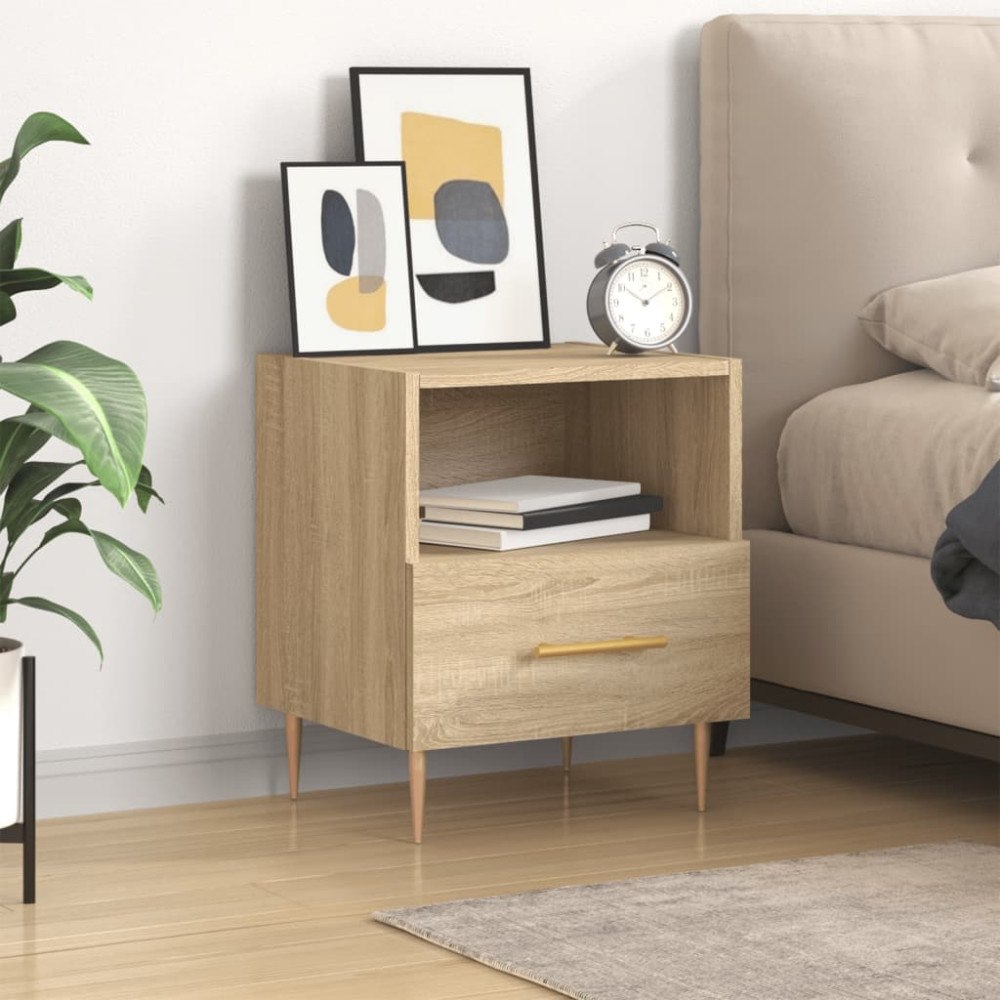 vidaXL Sängbord sonoma-ek 40x35x47,5 cm konstruerat trä