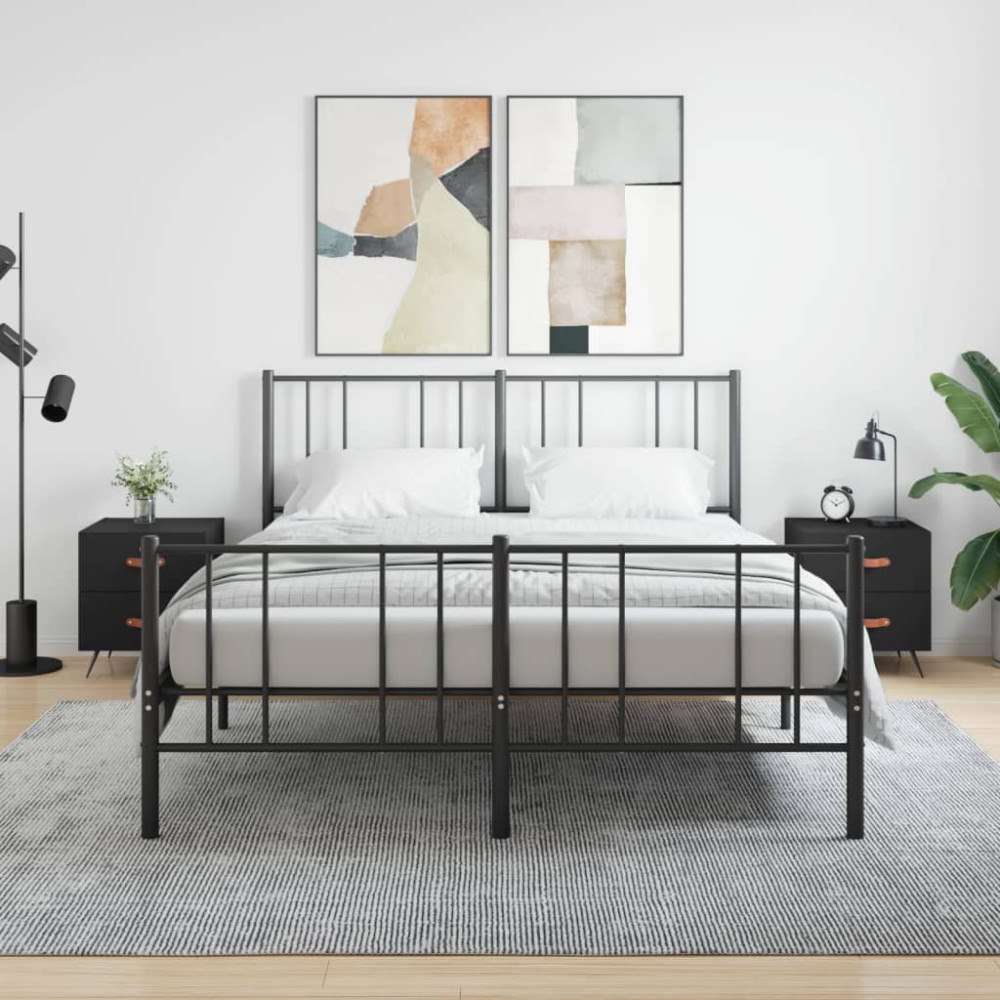 vidaXL Sängbord 2 st svart 40x35x47,5 cm konstruerat trä