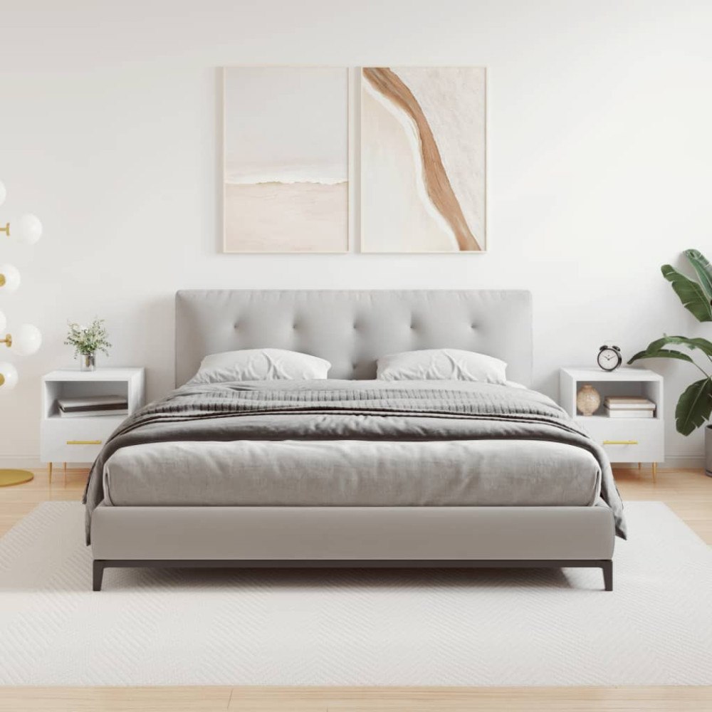 vidaXL Sängbord 2 st vit 40x35x47,5 cm konstruerat trä