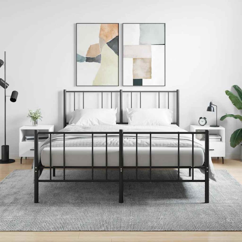 vidaXL Sängbord 2 st vit 40x35x47,5 cm konstruerat trä