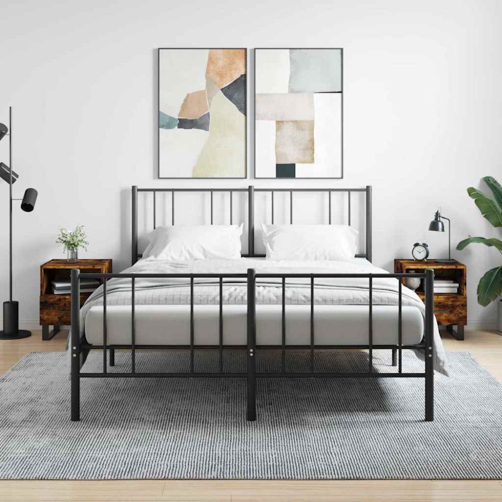 vidaXL Sängbord 2 st rökfärgad ek 40x35x47,5 cm konstruerat trä