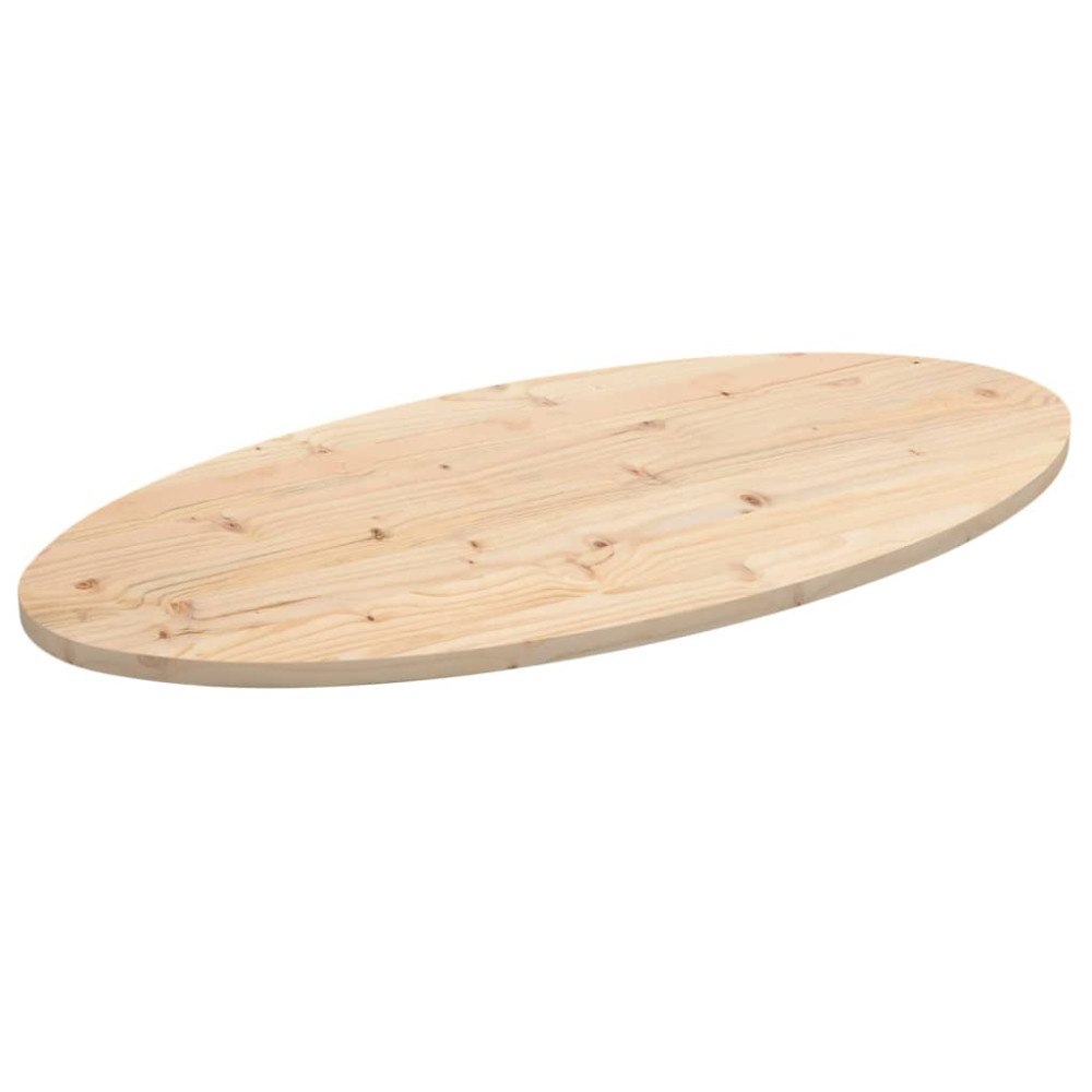 vidaXL Bordsskiva 90x45x2,5 cm massivt trä furu oval