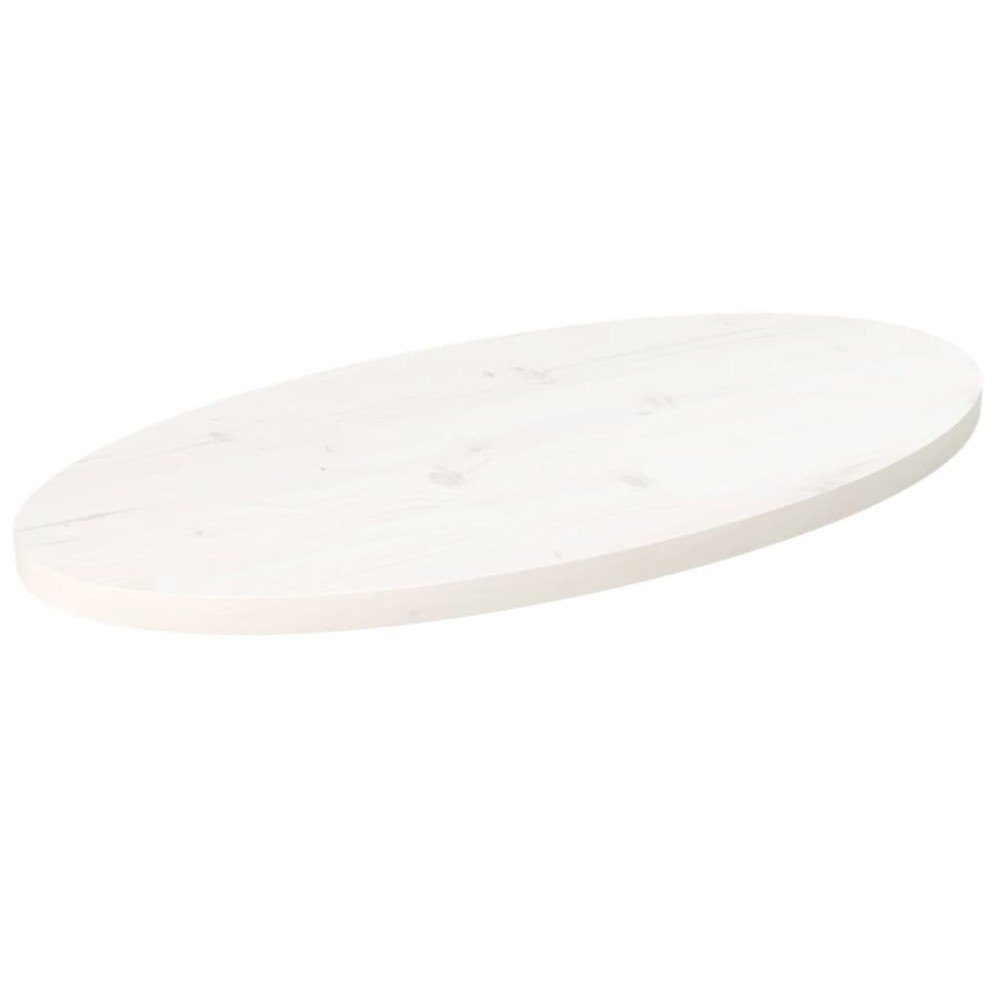 vidaXL Bordsskiva vit 40x30x2,5 cm oval massiv furu