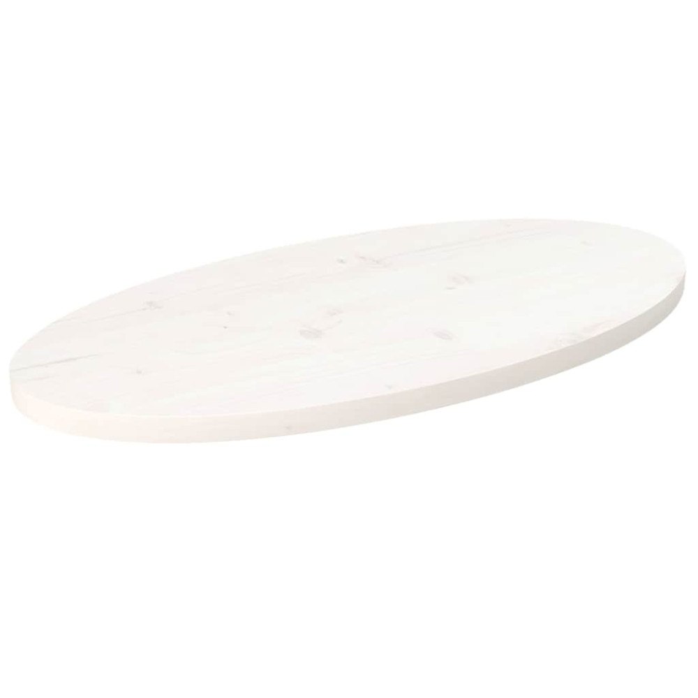 vidaXL Bordsskiva vit 70x35x2,5 cm oval massiv furu