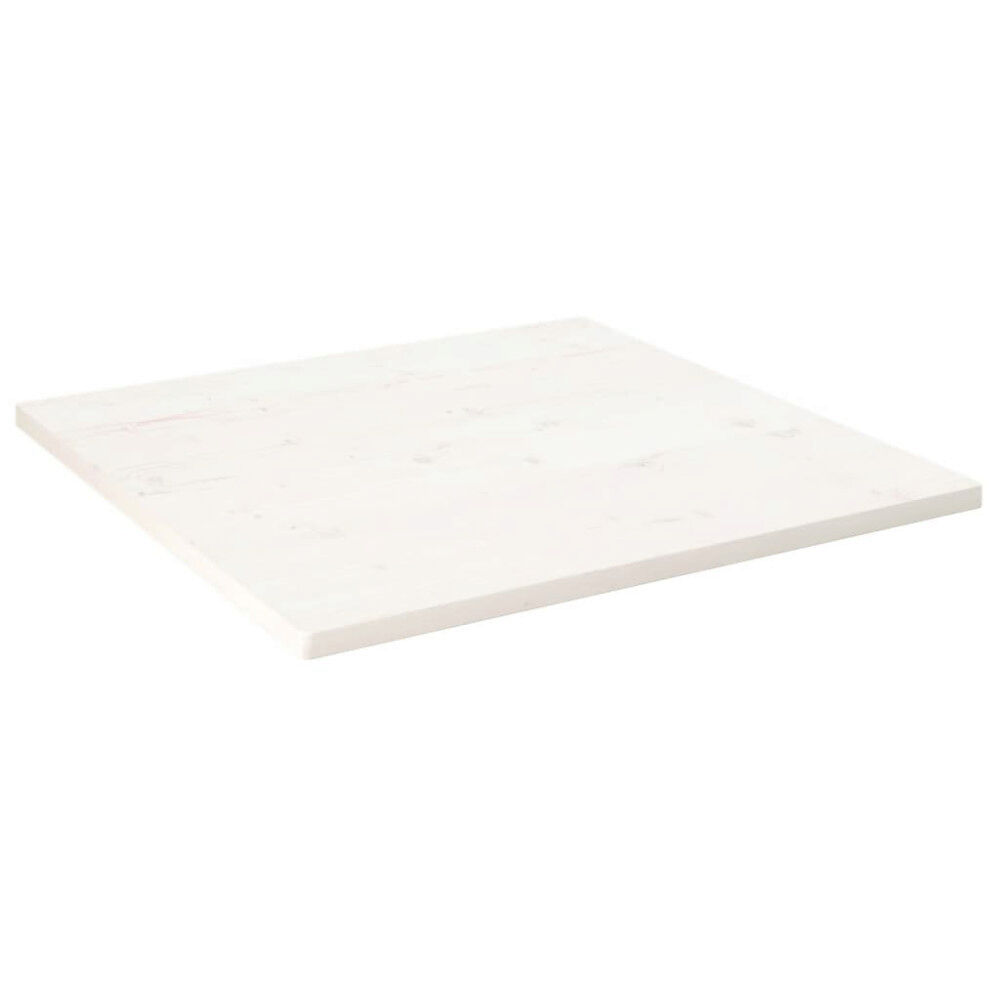 vidaXL Bordsskiva vit 90x90x2,5 cm massiv furu fyrkantig