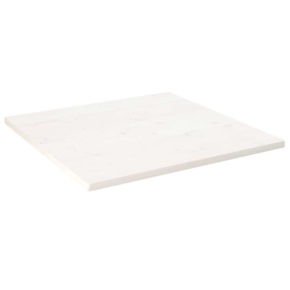 vidaXL Bordsskiva vit 80x80x2,5 cm massiv furu fyrkantig