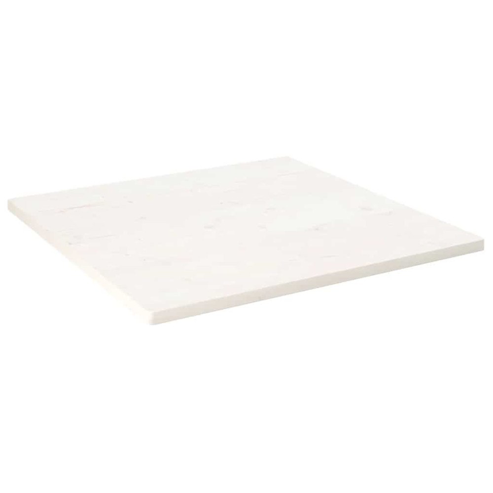 vidaXL Bordsskiva vit 70x70x2,5 cm massiv furu fyrkantig