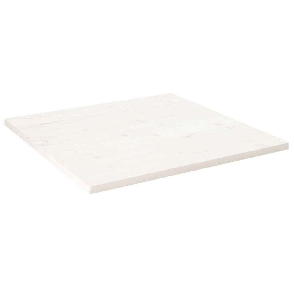 vidaXL Bordsskiva vit 70x70x2,5 cm massiv furu fyrkantig