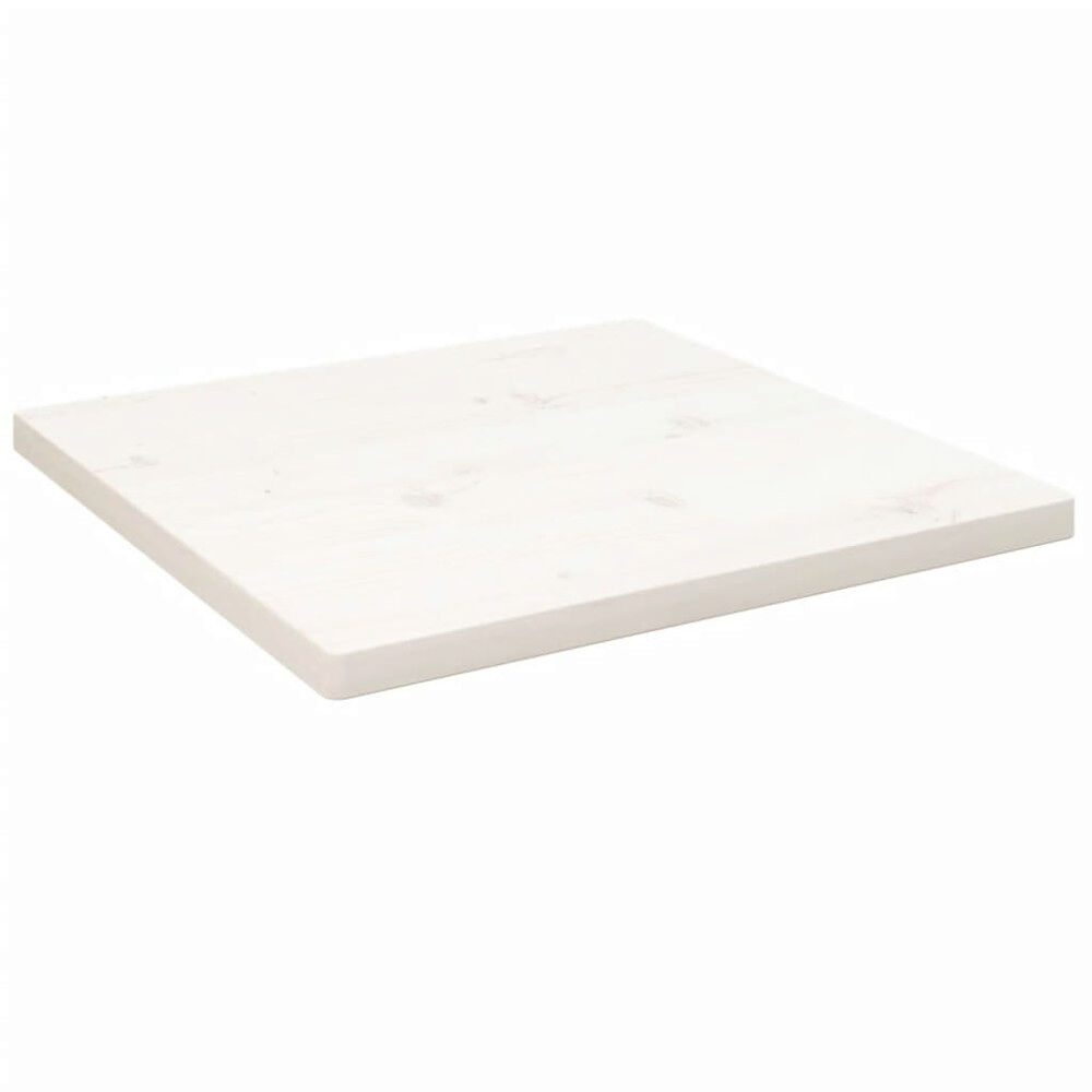 vidaXL Bordsskiva vit 40x40x2,5 cm massiv furu fyrkantig