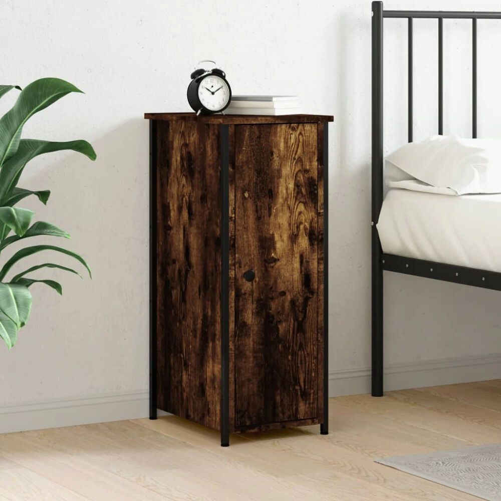 vidaXL Sängbord rökfärgad ek 32x42x80 cm konstruerat trä