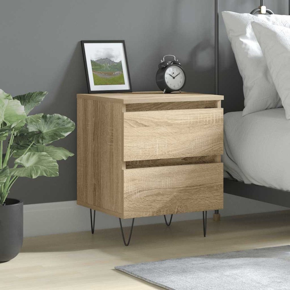 vidaXL Sängbord sonoma-ek 40x35x50 cm konstruerat trä