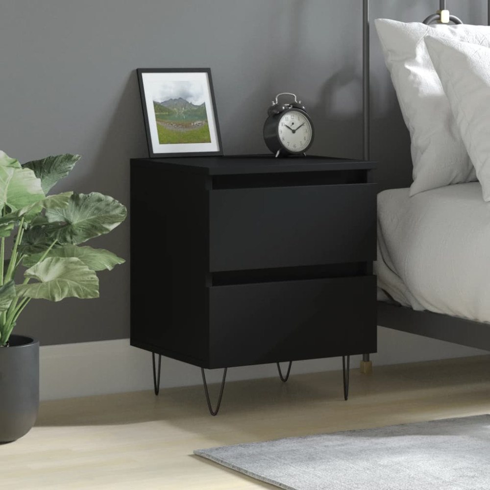 vidaXL Sängbord svart 40x35x50 cm konstruerat trä