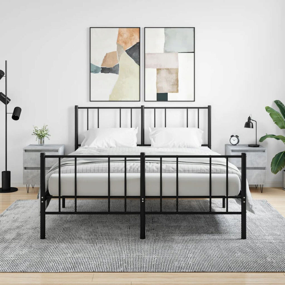vidaXL Sängbord 2 st betonggrå 40x35x50 cm konstruerat trä