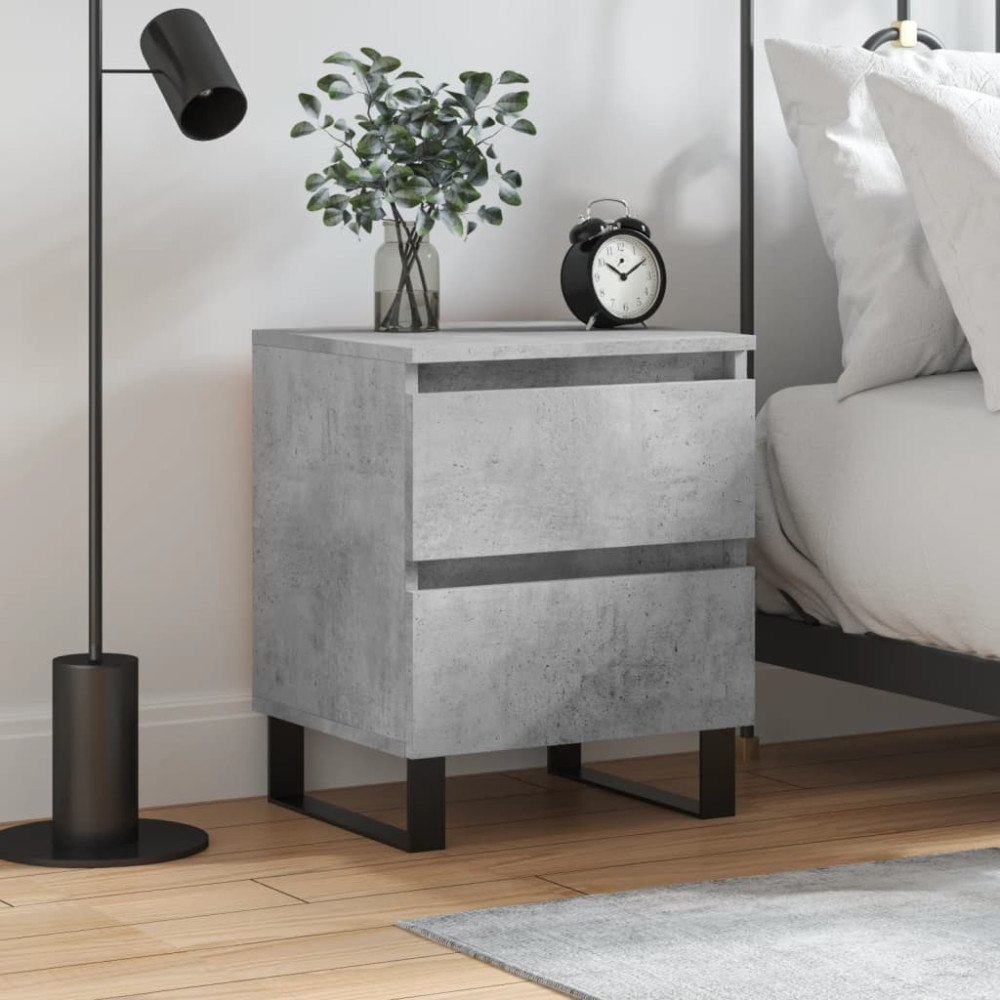 vidaXL Sängbord betonggrå 40x35x50 cm konstruerat trä