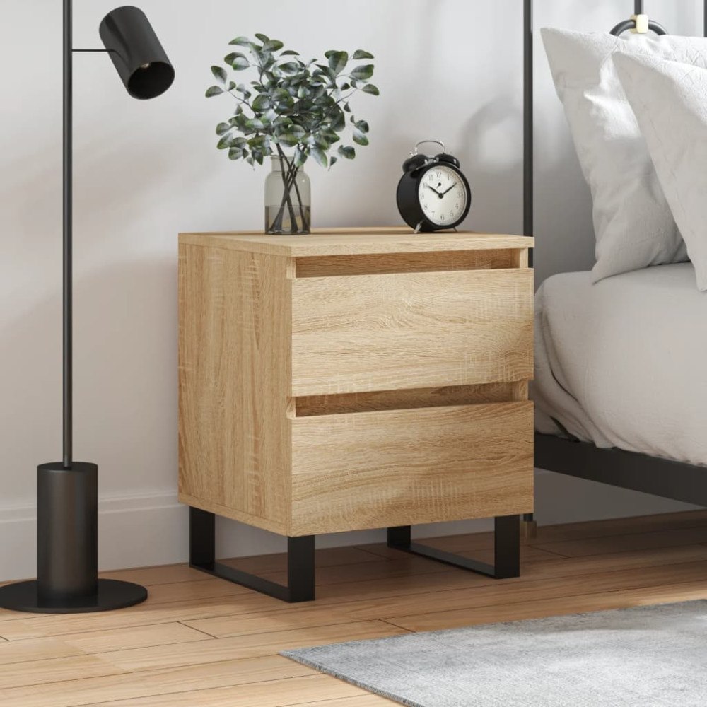 vidaXL Sängbord sonoma-ek 40x35x50 cm konstruerat trä