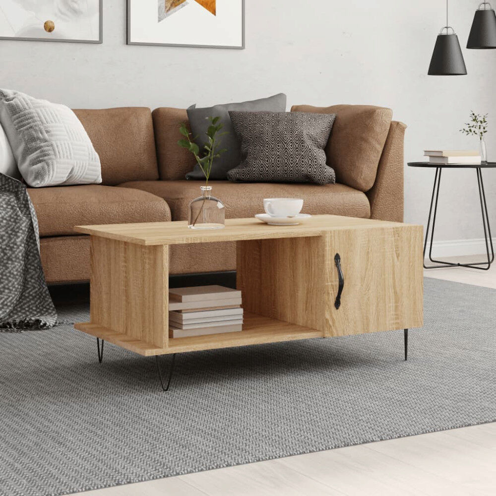 vidaXL Soffbord sonoma-ek 90x50x40 cm konstruerat trä