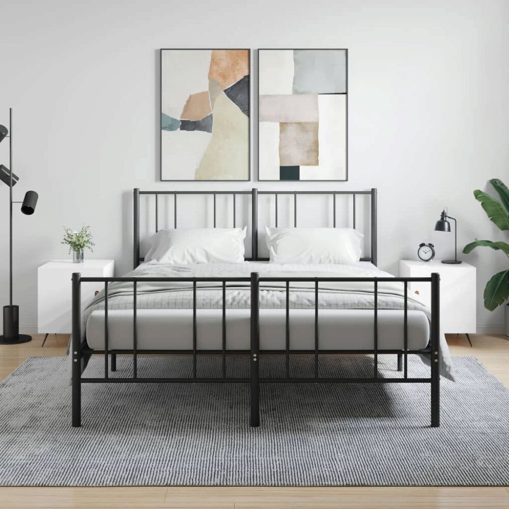 vidaXL Sängbord 2 st vit högglans 40x40x50 cm konstruerat trä