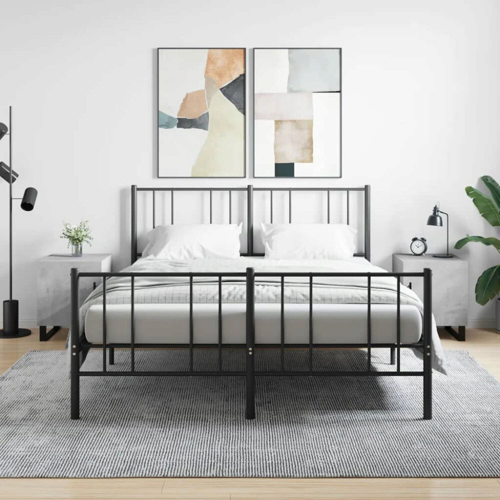 vidaXL Sängbord 2 st betonggrå 40x40x50 cm konstruerat trä