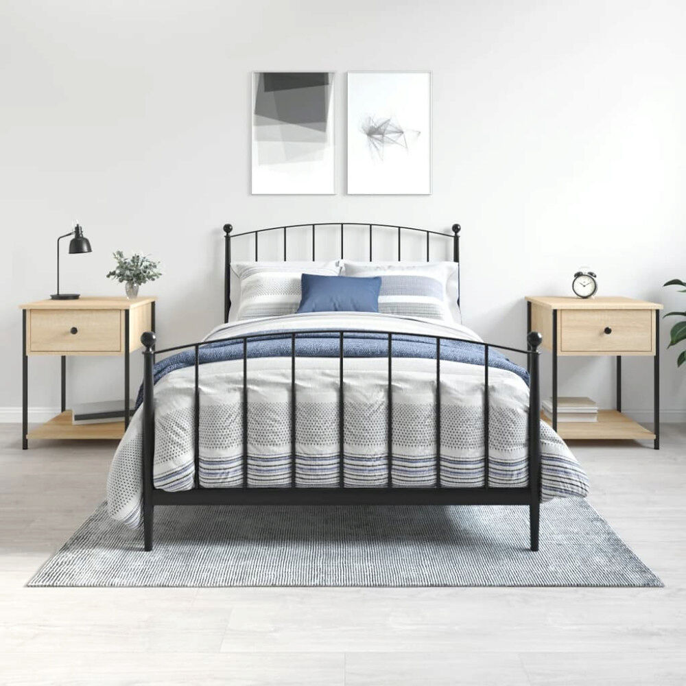 vidaXL Sängbord 2 st sonoma-ek 44x45x58 cm konstruerat trä