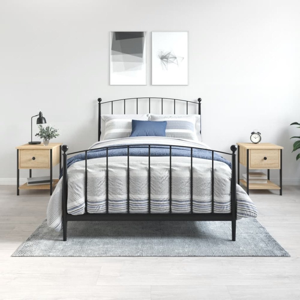 vidaXL Sängbord 2 st sonoma-ek 34x35,5x45 cm konstruerat trä