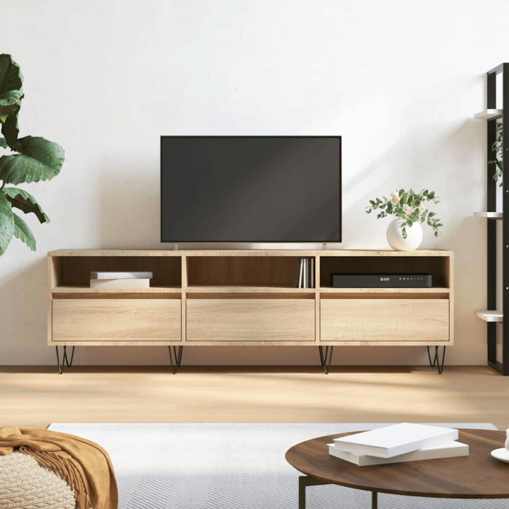 vidaXL Tv-bänk sonoma-ek 150x30x44,5 cm konstruerat trä
