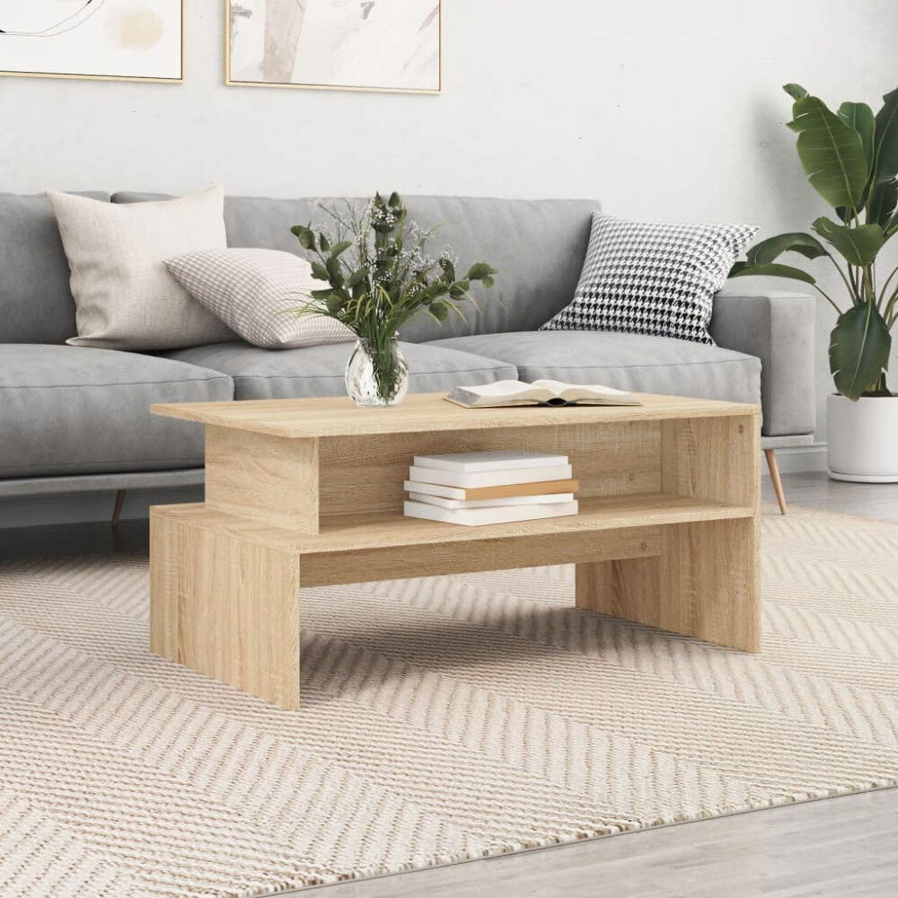 vidaXL Soffbord sonoma-ek 90x55x42,5 cm konstruerat trä
