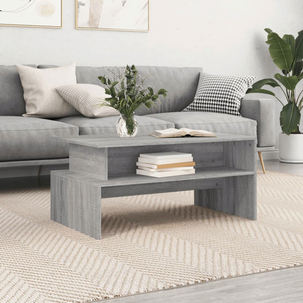 vidaXL Soffbord grå sonoma 90x55x42,5 cm konstruerat trä