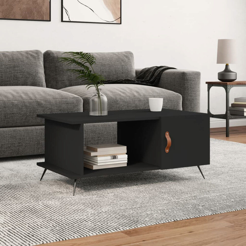 vidaXL Soffbord svart 90x50x40 cm konstruerat trä