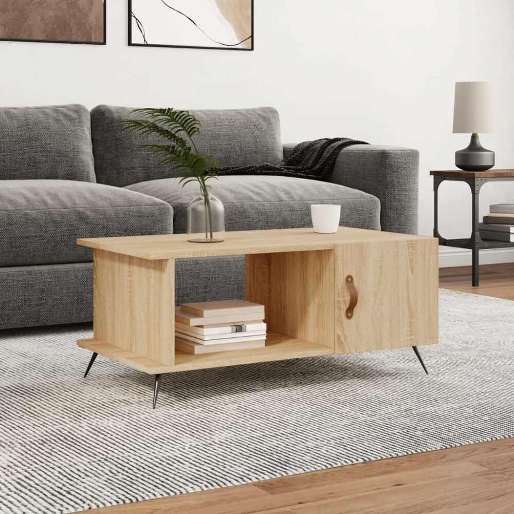 vidaXL Soffbord sonoma-ek 90x50x40 cm konstruerat trä