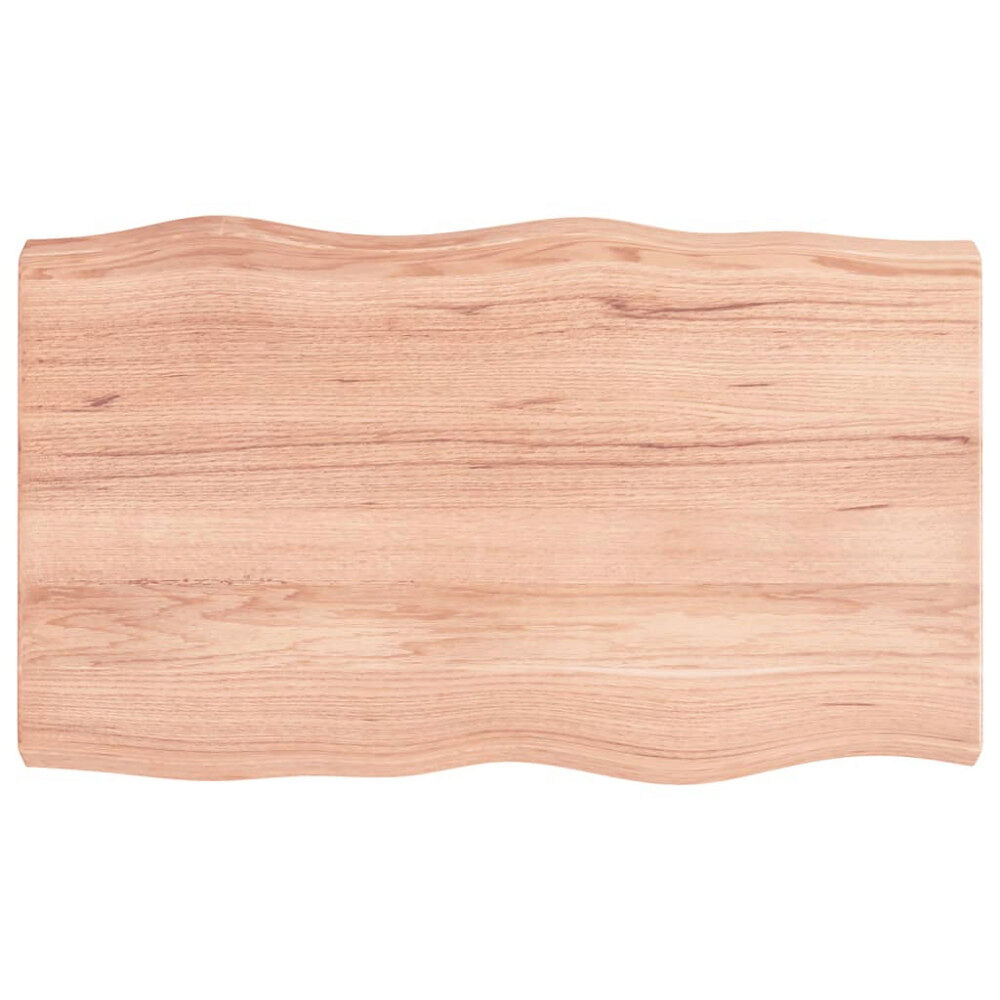 vidaXL Bordsskiva ljusbrun 100x60x(2-6) cm massivt trä levande kant