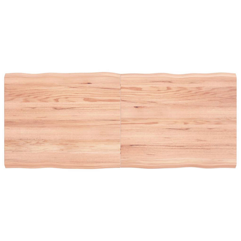 vidaXL Bordsskiva ljusbrun 120x50x(2-4) cm massivt trä levande kant