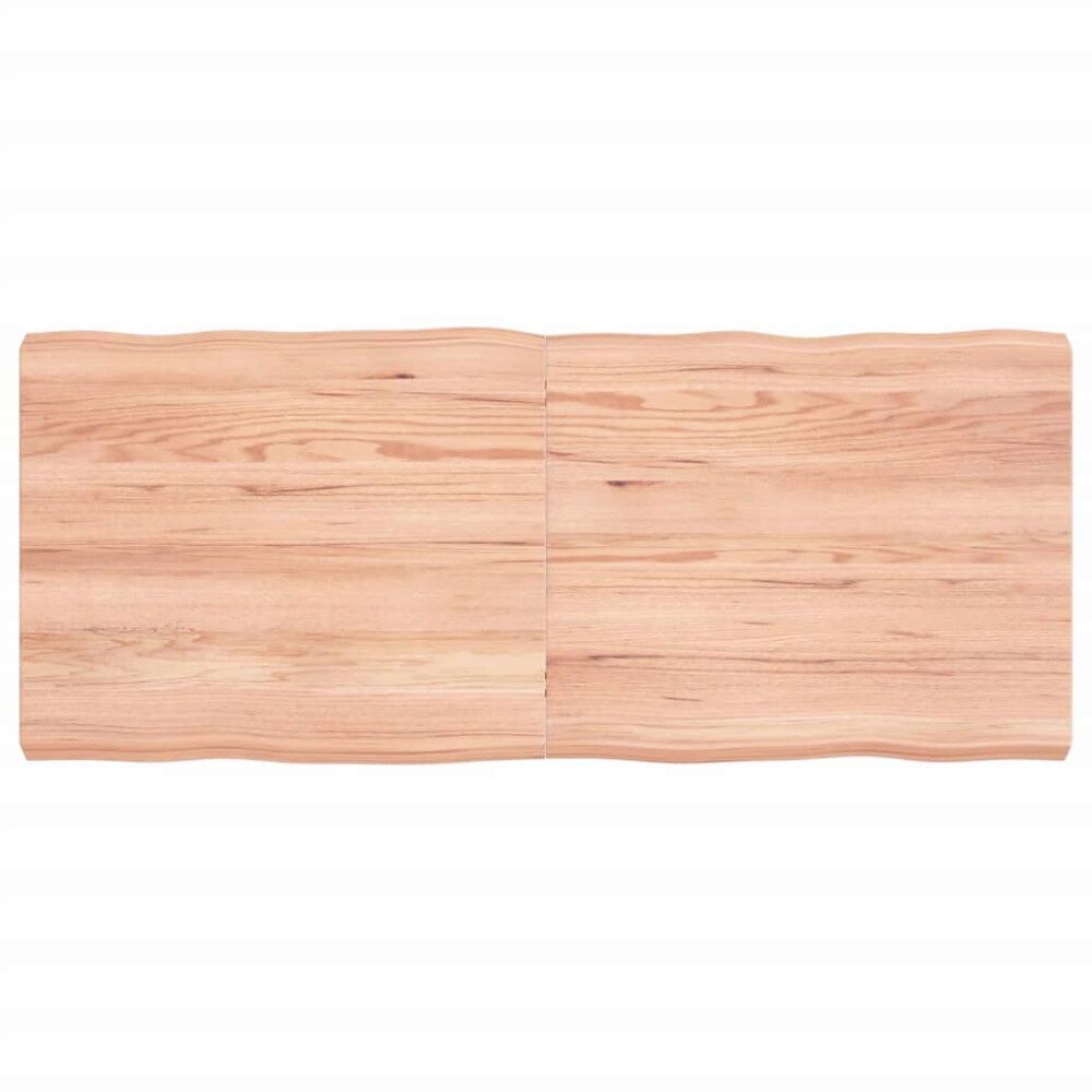 vidaXL Bordsskiva ljusbrun 120x50x(2-6) cm massivt trä levande kant