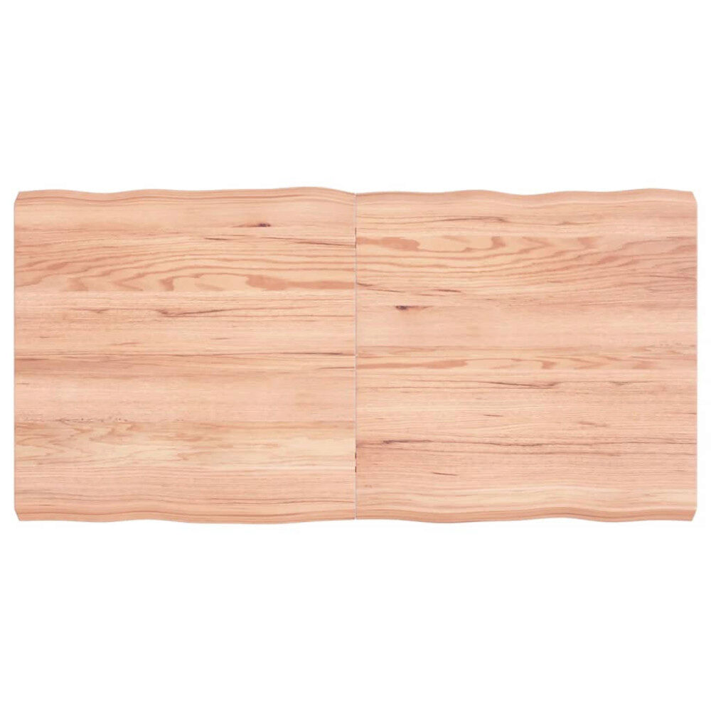vidaXL Bordsskiva ljusbrun 120x60x(2-6) cm massivt trä levande kant