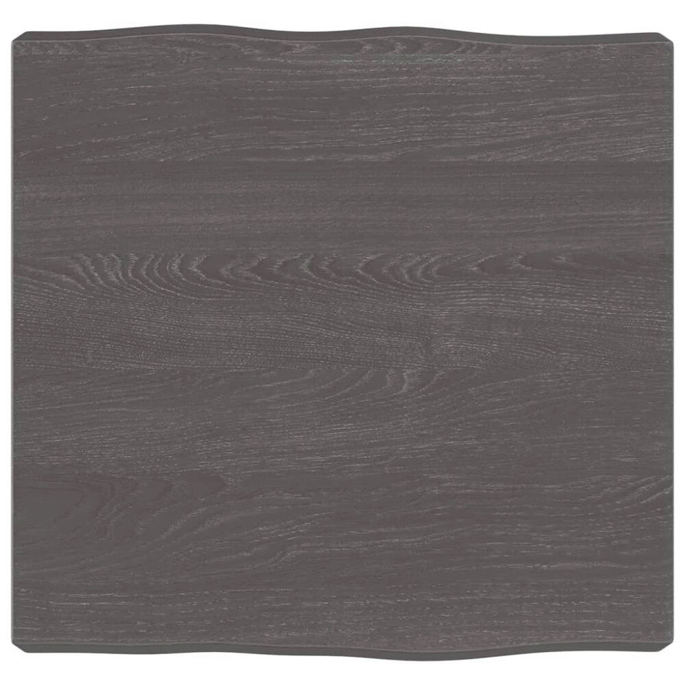 vidaXL Bordsskiva mörkbrun 40x40x(2-6) cm massivt trä levande kant