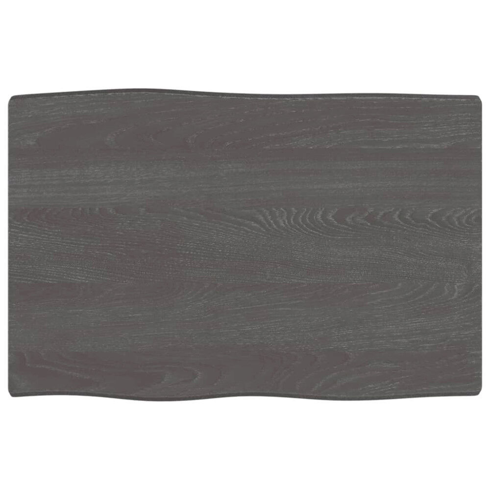 vidaXL Bordsskiva mörkbrun 60x40x(2-6) cm massivt trä levande kant